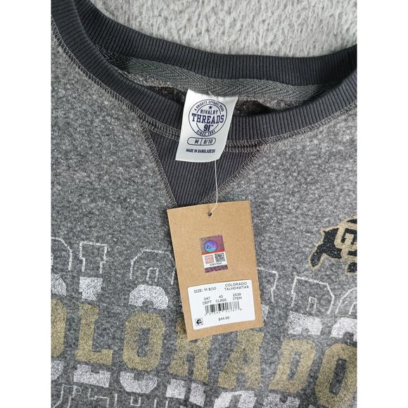 Colorado University Buffalos Sweater Shirt Mens Medium NCAA Rivalry Threads NWT - Picture 3 of 8